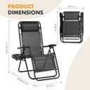 NEWBULIG Zero Gravity Chair Set of 2, Lounge Chair Folding Portable Adjustable Camping Reclining Chairs with Adjustable Pollow, Mesh Back, Cup Holder Trays Lawn Patio Chair for Pool Beach
