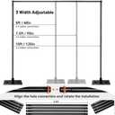 Heavy Duty Pipe and Drape Frame Kit 10x10ft Adjustable Height/Width Photography Background Support Poles All-Metal Construction Backdrop Stand for Party, Birthday, Wedding - Black