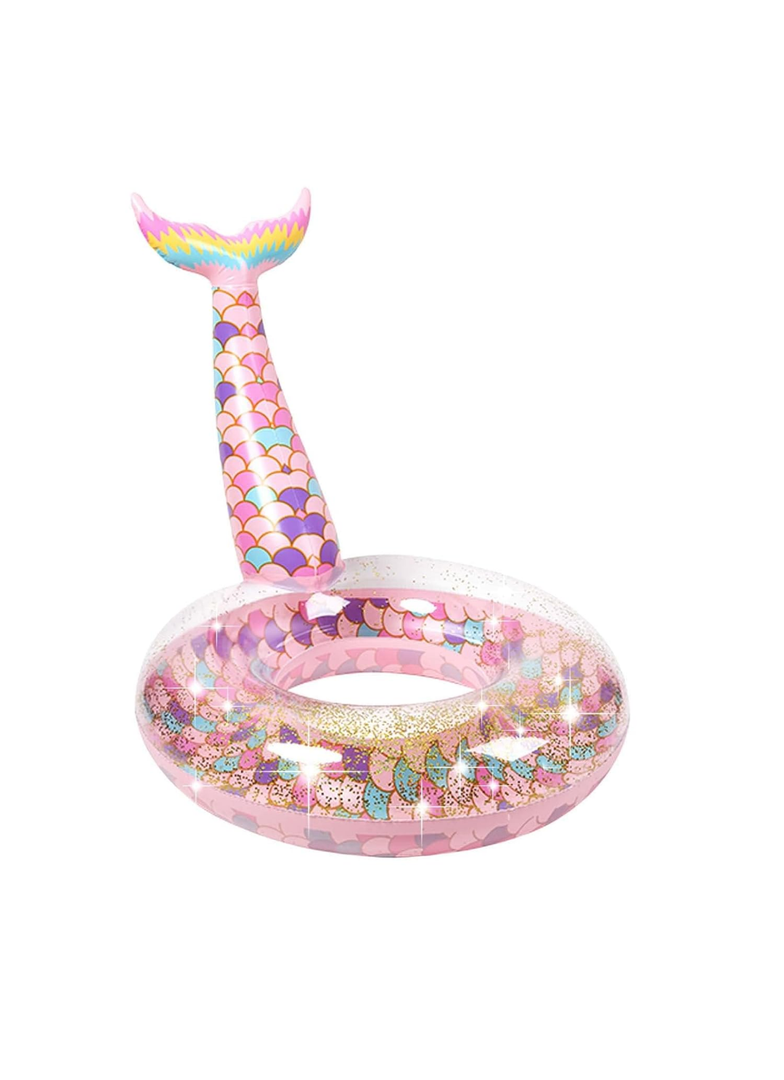 Ginkago Pool Floats Inflatable Swimming Rings Mermaid Tail Tubes Glitters Water Party Summer Beach for Kids and Adults 90 (34")