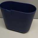 iDesign Small Slim Plastic Bathroom Can, Garbage Can for Bedroom, Office, Desk, Dorm, Navy Blue