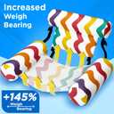 Funscape Pool Floats Chairs Adult, 2 Packs Heavy Duty Inflatable Swimming Pool Lounges, Fabric Floating Hammock Seat, Kid Blow Pool Noodle Lake Raft Floaties, Fun Summer Beach Water Party GameRainbow