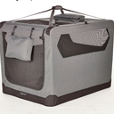 Amazon Basics Folding Portable Soft Pet Dog Crate Carrier Kennel, 42 x 31 x 31 inches, Grey