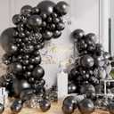 AULE 100Pcs Metallic Black Balloons Different Sizes 18/12/10/5 inch Chrome Latex Shiny Helium Balloons Party Decoration for Birthday Carnival Wedding Baby Shower Graduation