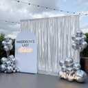 Sliver Sequin Backdrop Curtain Panels 20x10ft for Party,Rich Sliver Smooth Non Shedding Glitter Drapes,Shimmer Stretch Backdrop for Weddings Birthdays Parties Photography,4 Panels(5x10FT Each)
