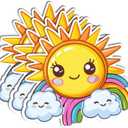 3PCS Rainbow Sticker for Kids  Cute Boho Vinyl Sticker Pack, Waterproof Decals for Water Bottle, Laptop, Scrapbook, Skateboard, Decorations for Classroom, Wall Use