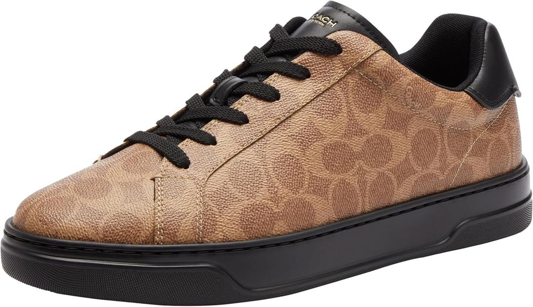 COACH Mens High Line Sneaker (8.5, Khaki/Black)