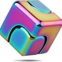 Dilabnba Infinity Cube Fidget Spinner Toy for Kid Adult, Metal EDC Fidget Block Figner Spinner 4 in 1 Focus Spinning Toy, Cool Sensory Desk Gadget Stress Relief Gift for Boy Girl Teen Men (Rainbow)