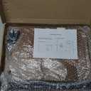 DAVIDOK C-Shaped Sofa End Table, Adjustable Height Couch Side Table with Device Slot, Brown Color with Black Metal Stand, Couch Table for Living Room, Bedroom