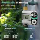 QUOBAS Brass Sprinkler Timer 2 Pack, Programmable Water Hose Timer for Garden Hose Faucet with Waterproof HD Screen, Rain Delay/Manual/Automatic Irrigation Watering System for Garden, Lawn, Yard