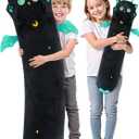 Mewaii Long Cat Plush, 5 Sizes, 120% Extra Filling Giant Plushness Kids Body Pillow, Kawaii Cute Big Eyes Stuffed Animal Plushie, Big Long Body Pillow Cat Plush Gift for Girls 20'