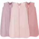 Baby Sleep Sack 0-6 Months,100% Cotton TOG 0.5 Wearable Blanket for Newborn and Infant, 3 Pack 2-Way Zipper Lightweight Sleeping Bags for Toddler, Pink, Small
