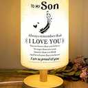 SOUHONEY Gifts for Son for Fathers Day from Mom Dad- Fabric Wooden Desk Lamp for Bedroom Living Room for Son Adult Graduation Season Gifts, Birthday Gifts, Back to School Gifts
