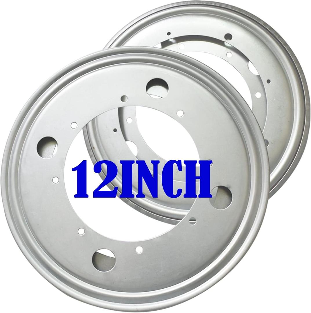 2 Pack Lazy Susan Hardware 12 Inch, Circle Lazy Susan Base 5/16 Inch, Heavy Duty Swivel Plate Hardware for Serving Trays Book Racks Craft Table Shelves Dollhouse, Zinc Plated Lazy Turntable