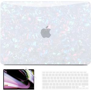 B BELK Compatible with MacBook Air 13 inch Case 2022 2021 2020 2019 2018 M1 A2337 A2179 A1932, Plastic Hard Shell Case for MacBook Air 13.3 inch + Keyboard Cover + Screen Protector, Shiny Pearl