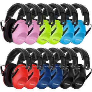 Floriogra 12 Pack Noise Canceling Headphones for Kids, Kids Ear Protection Earmuffs for Autism, Toddler, Children, Noise Cancelling Headphones Sound Proof Earmuffs for Concerts, Air Shows, Fireworks (Unisex, 12 Packs 6-color Mix)