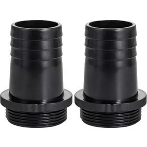 Hose Barb Fitting 1-1/2" Barb x G1-1/2" BSP Male Adapter 2 Pack, ABS Plastic Submersible Pump Outlet Connector for Pond Pump Fountain Aquarium Water Feature, 1.5 Inch Barb Fitting 47mm Thread OD