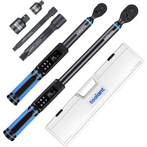 Toolant 3/8" & 1/2" Digital Torque Wrench Set, 3/8" 1.5-100 ft-lb (2-135 N·m) / 1/2" 3.7-250 ft-lb (5-340 N.m), ±1% Accuracy 2-Pack with 3 Alerts, 9 Presets & 500 Memory for Car Motorcycle Bike Truck