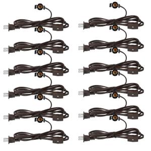 Macarrie 12 Pcs Single Salt Lamp Cord Replacement for Christmas Village E12 Corded Light Bulb Socket with Metal Clip Switch Plugs for Christmas Village House Accessories Crystal Salt Lamps 6 ft