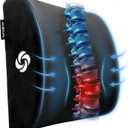 Samsonite Lumbar Support Pillow for Office Chair and Car Seat, Perfectly Balanced Memory Foam, Versatile Use Lower Back Cushion, Black Plush