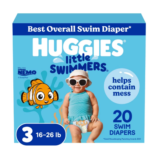 Huggies Little Swimmers Disposable Swim Diapers, Size 3 (1626 lbs), 20 Ct
