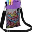 Mesh Clothespin Bag with Hooks Hanging Clothes Pin Bag with Drawstring Closure Clothespin Holder, Ventilation and Moisture Resistance, Storage Organizer, Machine Washable Purple