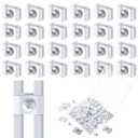 Therwen 24 Pieces Wire Grid Panel Connector Gridwall Joining Clips Grid Panel Joiner Connectors for Wall Grid Panels (White)