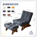  Accent Chair with Ottoman, Lounge Chair with Adjustable Backrest Tufted Living Room Chair Upholstered Lounge Chair with Footrest Set, Modern Chair for Reading Room, Dark Grey, 27.1"D x 27.1"W x 15.7"H