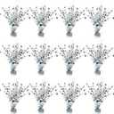 12 Pack Metallic Foil Spray Centerpiece Star Table Decoration Burst Table Centerpieces for New Years Nye Birthday Wedding Anniversary Graduation Holiday Party Supplies Decor, Silver