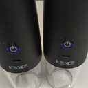 Rechargeable Electric Pepper and Salt Grinder Set, No Battery Needed, whit Gravity Sensing Switch and LED Light, One Hand Automatic Operation, Black 2 Pack