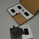 SPOTMINDERS Apple MFI Certified Wallet Tracking Card Black 4-Pack - Works with Apple Find My Rechargeable Tracker IP68 Waterproof 0.07in Slim iPhone Item Finder Smartcard for Luggage Tags Purse Keys