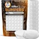 Vellax Cabinet Door Bumpers 128 Pcs - 1/2 Diameter Clear Self Adhesive Pads, Cabinet Stoppers, Rubber Bumpers for Drawers, Cupboards, Cutting Boards, Glass Tops, Picture Frames, Kitchen Furniture (128 pcs - 0.5" x 0.14")
