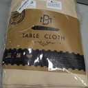 BRILLMAX 6 Pack Beige Round Tablecloths 90 Inch for 60 Tables - 150 GSM Polyester Fabric, 15" Standard Drop, Water, Stain & Wrinkle Resistant Cloth Cover for Wedding Reception Banquet Dining