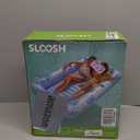 SLOOSH Inflatable Tanning Pool Lounger Float, 85" x 57" Extra Large Pool Floats Adult with Pillow, 4 in 1 Suntan Tub Raft Floatie,Sunbathing Bed Lounge for Water Blow Up Ball Pit Party Gifts, XL-Blue