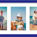 decorUhome 8x24 Picture Frames Collage Wall Decor, Display 5Pcs 4x6 Photos with Mat or 1Pcs 8x24 Unmatted, 5 4x6 Collage Picture Frames for Wall Mounting, Royal Blue
