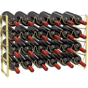 TONLEA 4 Tier Wine Rack, 3-in-1 24 Bottles Wine Storage, Wine Bottle Rack Stackable, Wine Storage Rack for Cabinet Pantry(Gold, Version 3.0)