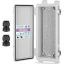 TICONN Outdoor Electrical Box Waterproof, Junction Box IP67 ABS Plastic Enclosure with Hinged Cover with Mounting Plate, Wall Brackets, Cable Glands (Off-White, 10.2"x4.3"x3.0")
