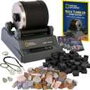 National Geographic Hobby Rock Tumbler Kit Durable Leak-Proof Rock Polisher with 7-Day Timer, Complete Rock Tumbling Kit with Grit, Jewelry Settings & GemFoam Polish, Educational STEM Science Kit