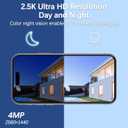 2 Pack 4MP Security Camera Wireless Outdoor, 6 Spotlights and 2.5K HD Color Night Vision Solar Powered Camera with 2.4GHz Wifi, APP Control, PIR Sensor, 2-Way Audio, IP66, SD Card/Cloud Storage (White)