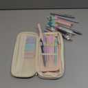 Four Candies 39 PCS Aesthetic School Supplies with Cute Pen Case, 12 Pastel Highlighters, 5 Black Ink Gel Pens, 6 Mechanical Pencils Set for Students Stationary College Essentials (Pink)