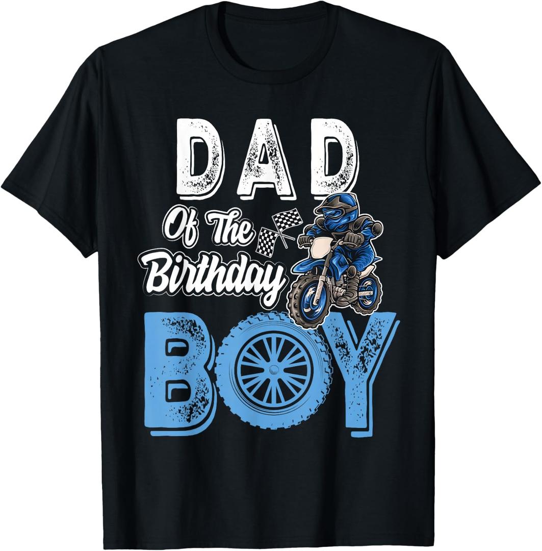 Dad of the Birthday Boy Dirt Bike B-day motocross Party T-Shirt (M)