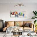 sechars Colorful Birds Canvas Wall Art Birds on Tree Branches Painting Prints Rustic Farmhouse Countryside Living Room Kitchen Decor 20"X48"