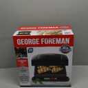 George Foreman 4-Serving Removable Plate Electric Grill and Panini Press, George Tough Non-Stick Coating, Drip Tray Catches Grease, Black