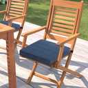 Magpie Fabrics Indoor Outdoor Waterproof Square Chair Cushion, 18" x 18" x 2.5", 2 Pack, Water Resistant Seat Cushions, for Patio Garden Office, Navy Textured