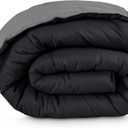 Bare Home Queen Comforter - Reversible Colors - Goose Down Alternative - Ultra-Soft - Premium 1800 Series - All Season Warmth - Bedding Comforter (Queen, Black/Grey)