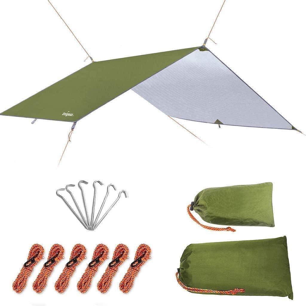 Unigear Hammock Rain Fly, Camping Tarp, UV Protection & Waterproof & Lightweight for Camping, Backpacking and Outdoor Adventure (Green, 9.8 * 9.8ft)