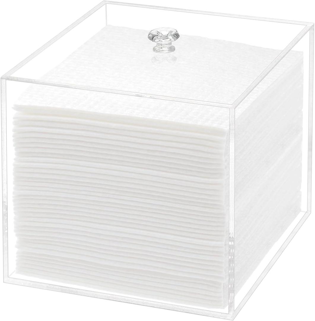 Disposable Face Towel Holder, Facial Towelettes Container Box, Acrylic Box for Facial Towels, Clear