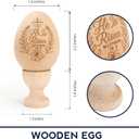 Easter Decor, He is Risen Wooden Egg Decoration, Christian Basket Filler, Easter Gifts Religious for Adult, Church, Jesus, Easter Decoration Centerpieces for Home Table, Tiered Tray Decor