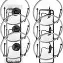 2 Pack Pot Lid Organizer for Cabinet, 2 in 1 Wall Mount & Adhesive Pot Lid Holder Rack for Kitchen Storage 6 Tier Pan Lid Organizer for Easy & Tidy Kitchen Organization
