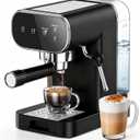 Horavie Espresso Machine 20 Bar, Home Espresso Maker with Touchscreen & Steam Milk Frother, Fast Heat-Up Coffee Machine with 48oz Removable Tank for Cappuccino, Latte, Americano, Black