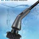 Electric Spin Scrubber -[Upgraded Version] [IPX7 Waterproof] Bathroom Scrubber Electric with 7 Brush Heads, 2 Speed, 400 RPM Power Scrubber with Detachable Long Handle for Bathroom, Home